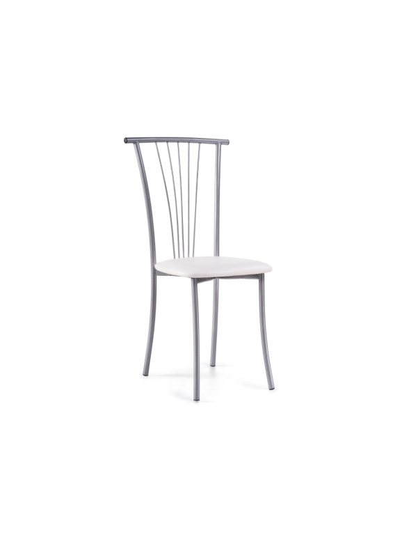 Стул на металлокаркасе Grigori белый полимер / светлый мусс