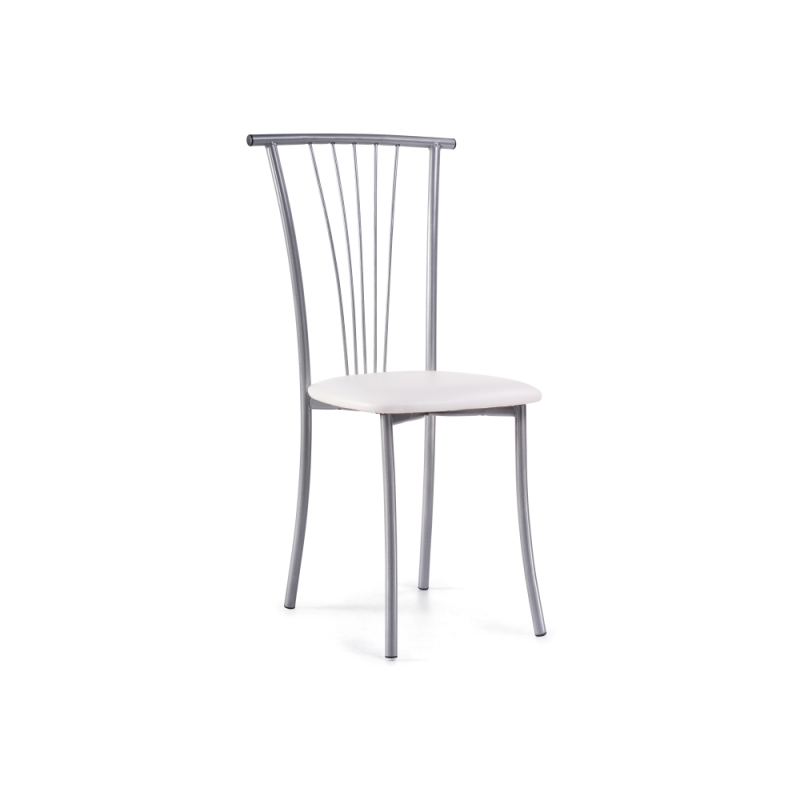 Стул на металлокаркасе Grigori белый полимер / светлый мусс