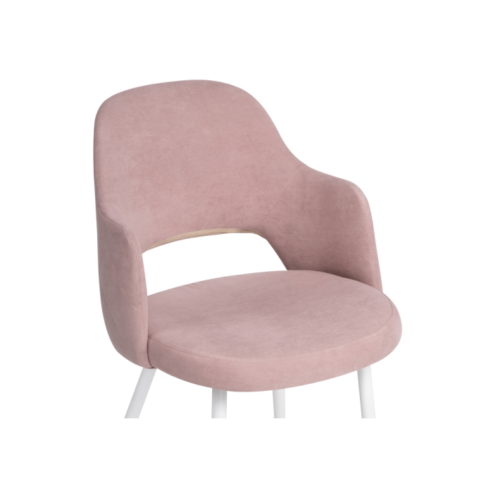 Стул на металлокаркасе Гутрид прошивка ромбы сзади пыльно-розовый / белый
