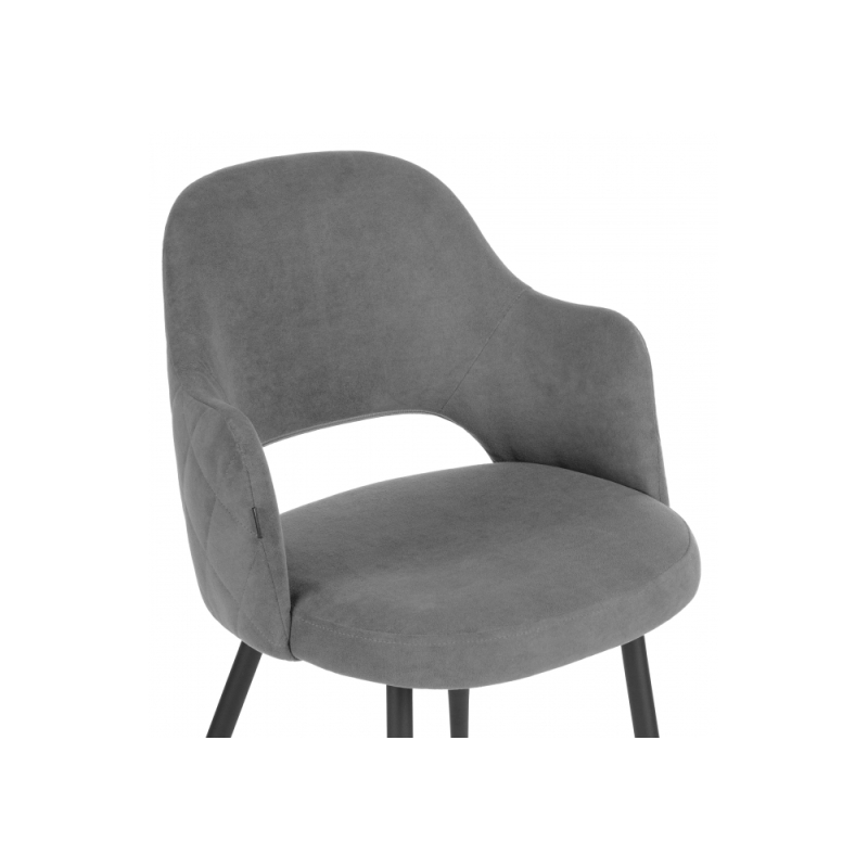 Стул на металлокаркасе Гутрид прошивка ромбы сзади серый / черный