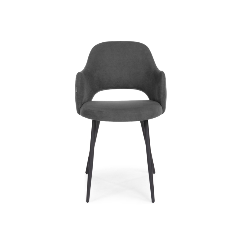 Стул на металлокаркасе Гутрид прошивка ромбы сзади темно-серый / черный