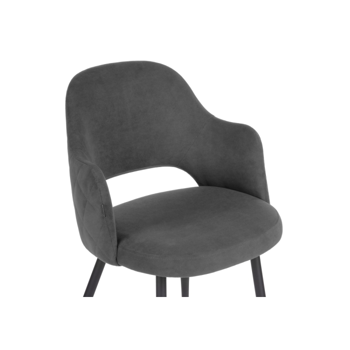 Стул на металлокаркасе Гутрид прошивка ромбы сзади темно-серый / черный