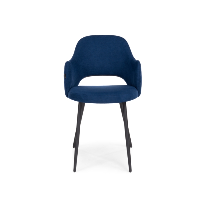 Стул на металлокаркасе Гутрид прошивка ромбы сзади темно-синий / черный