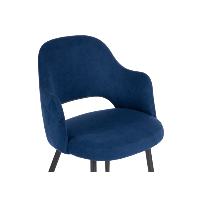 Стул на металлокаркасе Гутрид прошивка ромбы сзади темно-синий / черный