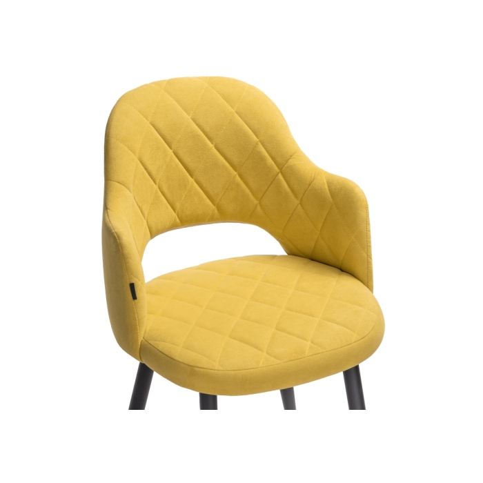 Стул на металлокаркасе Гутрид ромбы спереди горчичный / черный