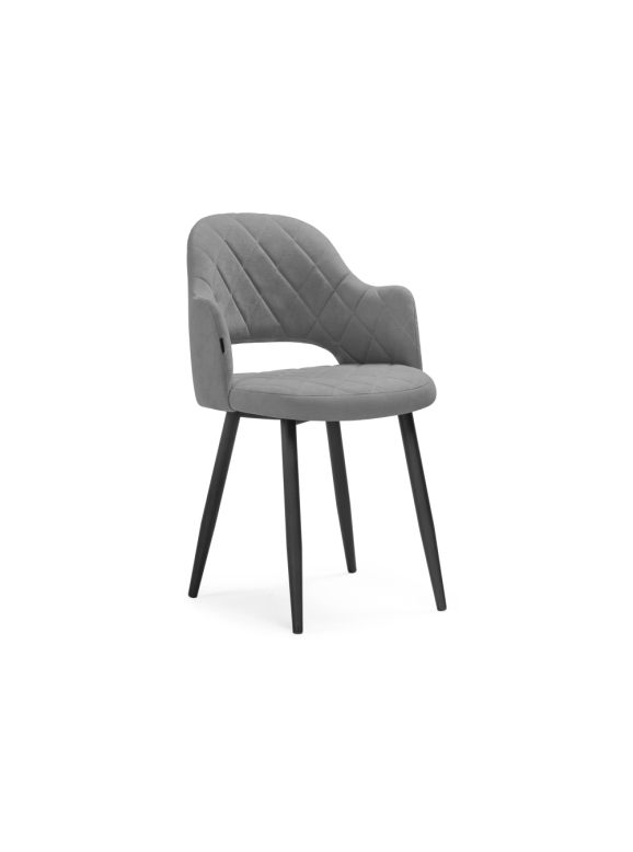 Стул на металлокаркасе Гутрид ромбы спереди серый / черный