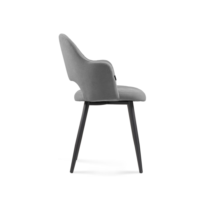 Стул на металлокаркасе Гутрид ромбы спереди серый / черный