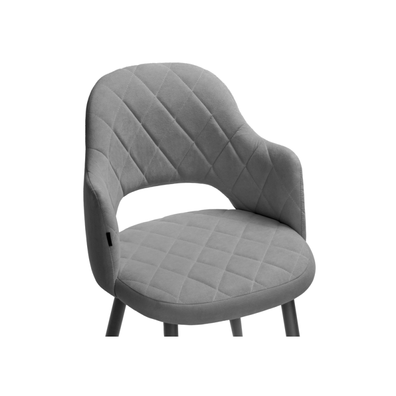 Стул на металлокаркасе Гутрид ромбы спереди серый / черный