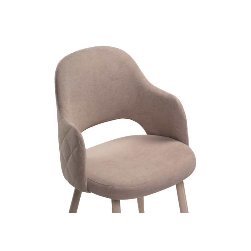 Стул на металлокаркасе Гутрид ромбы сзади капучино