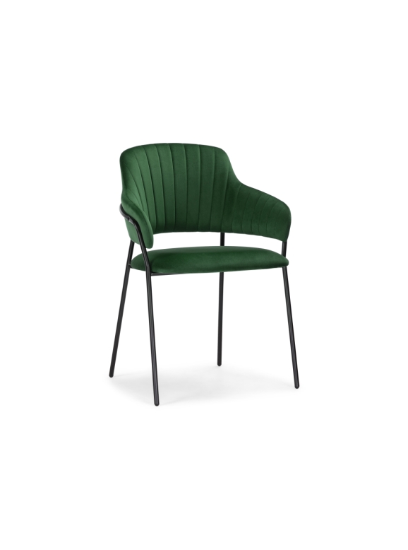 Стул на металлокаркасе Инклес темно-зеленый / черный глянец
