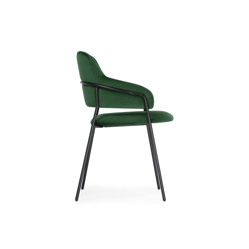 Стул на металлокаркасе Инклес темно-зеленый / черный глянец