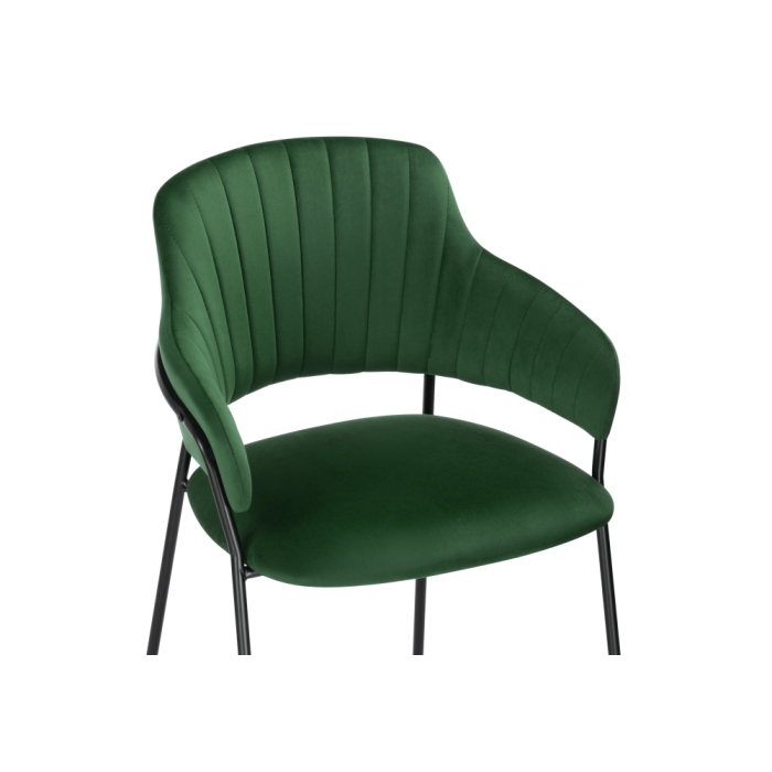 Стул на металлокаркасе Инклес темно-зеленый / черный глянец