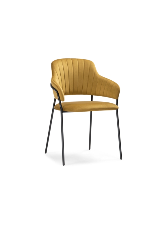 Стул на металлокаркасе Инклес желтый / черный глянец