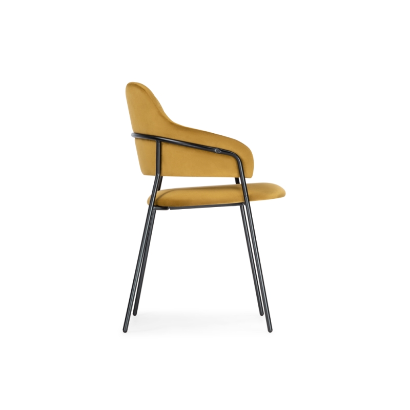 Стул на металлокаркасе Инклес желтый / черный глянец