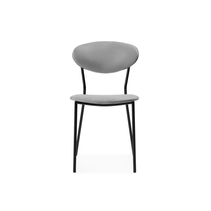 Стул на металлокаркасе Корсе светло-серый/ черный глянец