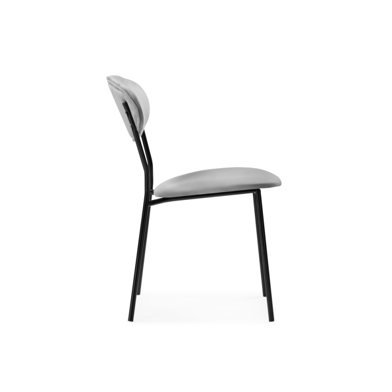 Стул на металлокаркасе Корсе светло-серый/ черный глянец