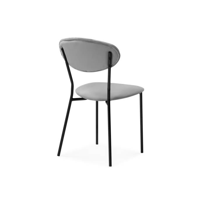 Стул на металлокаркасе Корсе светло-серый/ черный глянец