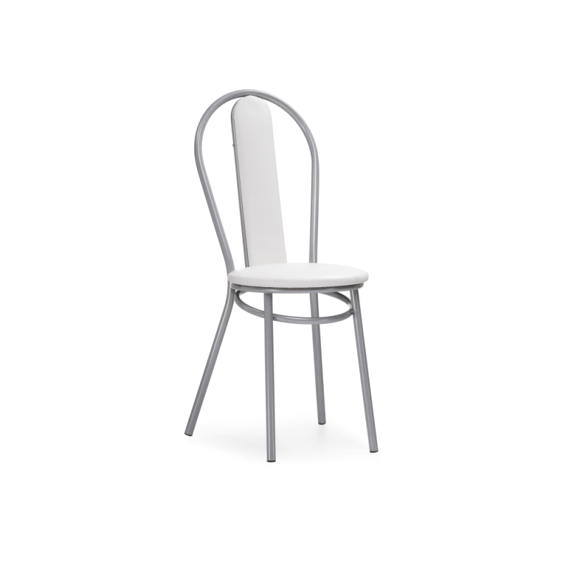 Стул на металлокаркасе Lamniel косое кольцо белый полимер / светлый мусс