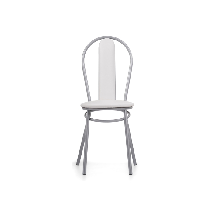 Стул на металлокаркасе Lamniel косое кольцо белый полимер / светлый мусс