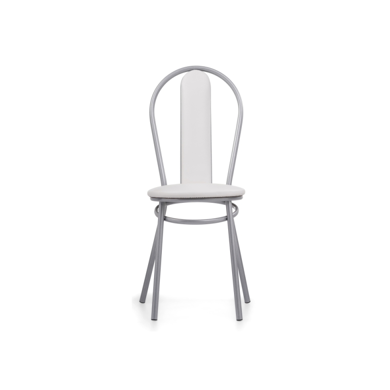 Стул на металлокаркасе Lamniel косое кольцо белый полимер / светлый мусс
