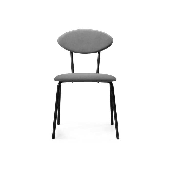 Стул на металлокаркасе Мареон катания сильвер / черный матовый