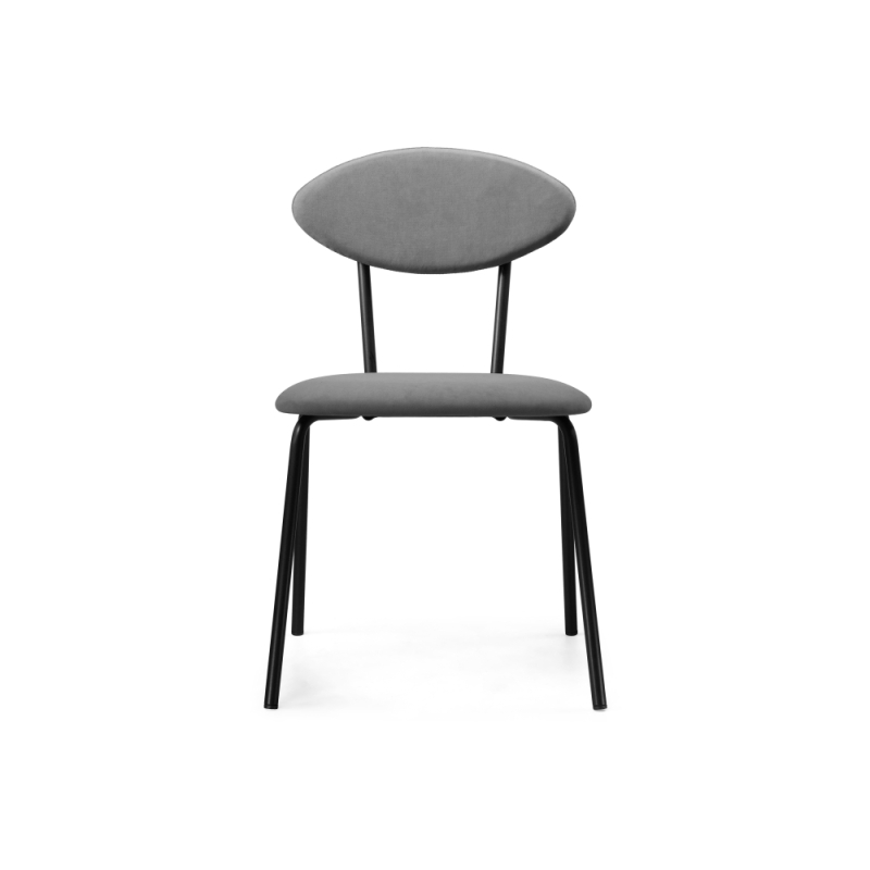 Стул на металлокаркасе Мареон катания сильвер / черный матовый