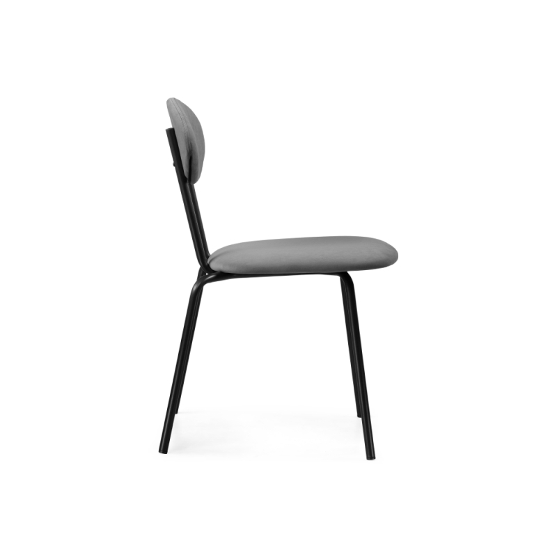 Стул на металлокаркасе Мареон катания сильвер / черный матовый