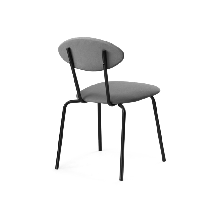 Стул на металлокаркасе Мареон катания сильвер / черный матовый