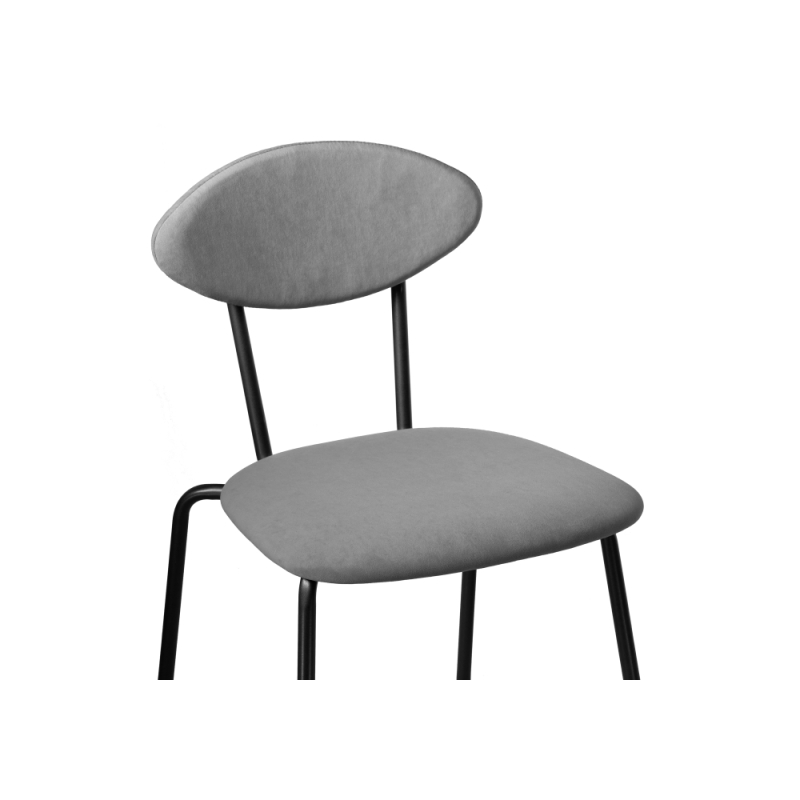 Стул на металлокаркасе Мареон катания сильвер / черный матовый