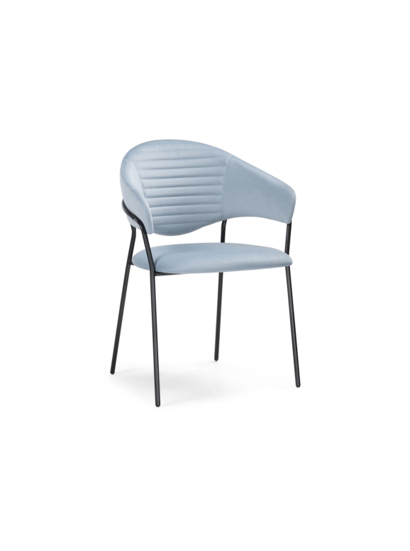 Стул на металлокаркасе Рансол голубой /черный глянец