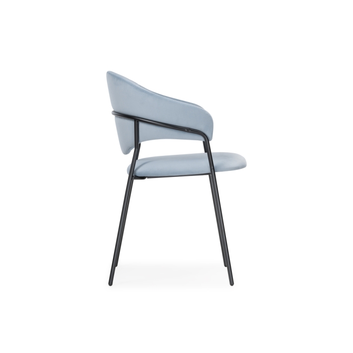 Стул на металлокаркасе Рансол голубой /черный глянец