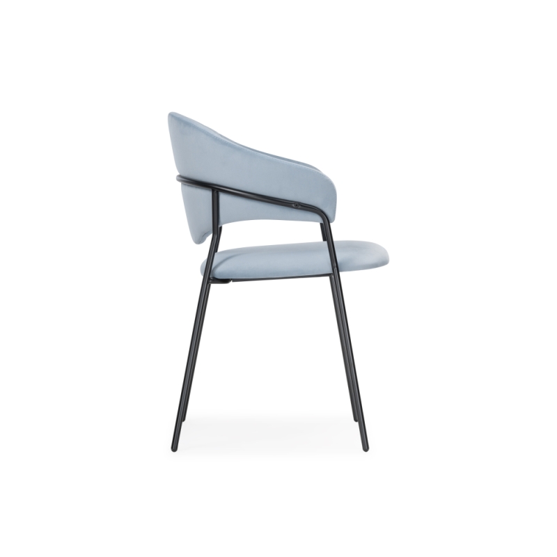 Стул на металлокаркасе Рансол голубой /черный глянец