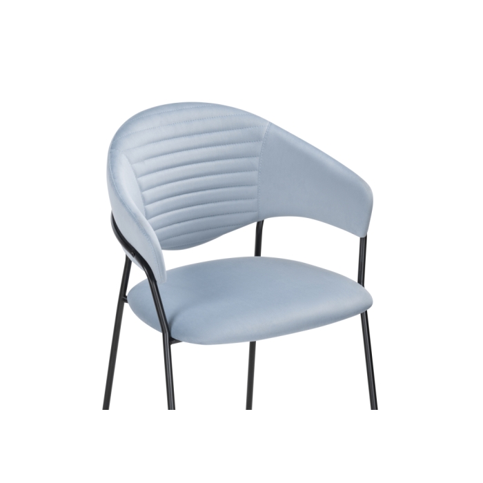 Стул на металлокаркасе Рансол голубой /черный глянец