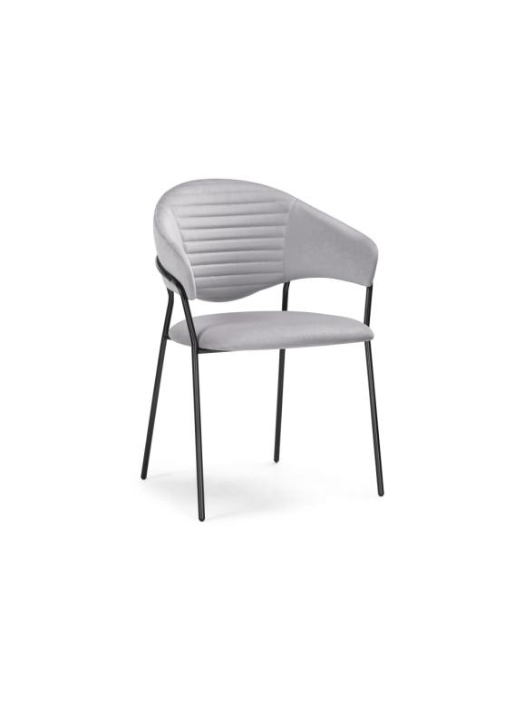 Стул на металлокаркасе Рансол серый / черный глянец