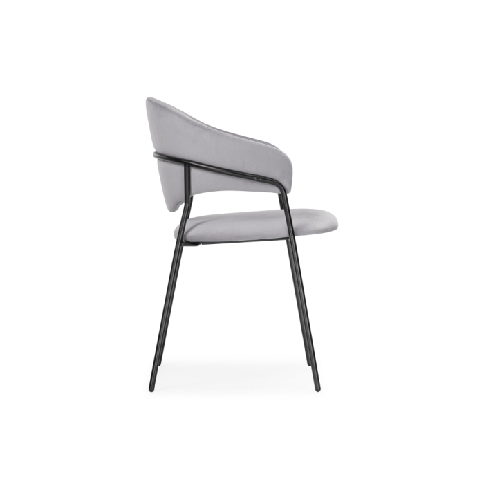 Стул на металлокаркасе Рансол серый / черный глянец