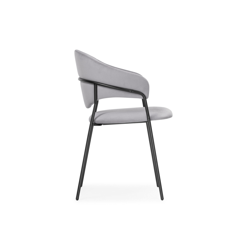 Стул на металлокаркасе Рансол серый / черный глянец