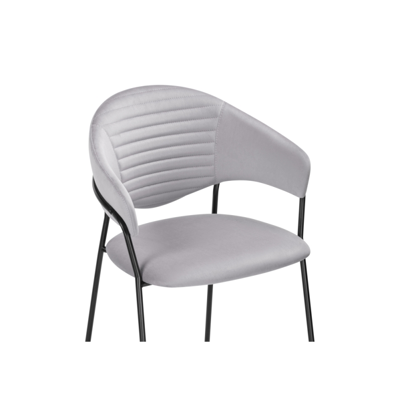 Стул на металлокаркасе Рансол серый / черный глянец