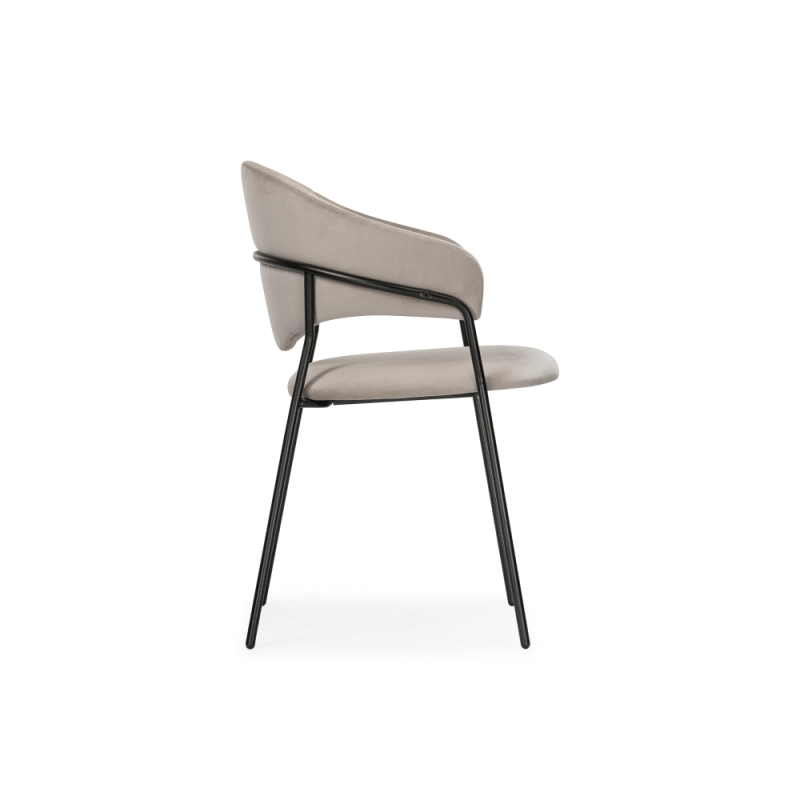 Стул на металлокаркасе Рансол дымчатый / черный глянец