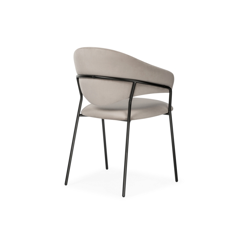 Стул на металлокаркасе Рансол дымчатый / черный глянец