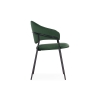 Стул на металлокаркасе Рансол темно-зеленый / черный глянец