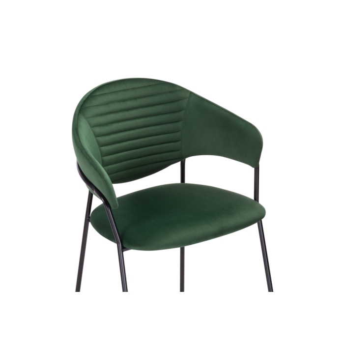Стул на металлокаркасе Рансол темно-зеленый / черный глянец