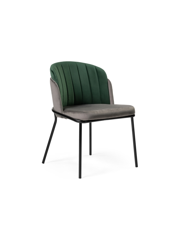 Стул на металлокаркасе Сиолим графитовый / изумрудный / черный глянец