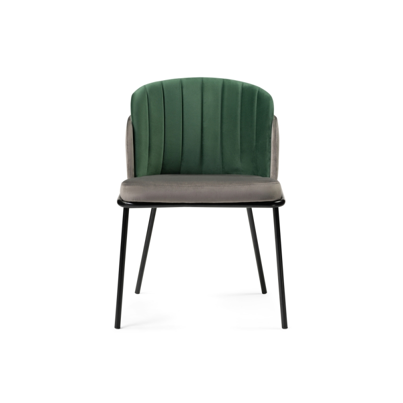 Стул на металлокаркасе Сиолим графитовый / изумрудный / черный глянец