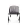 Стул на металлокаркасе Сиолим графитовый / светло-серый / черный глянец