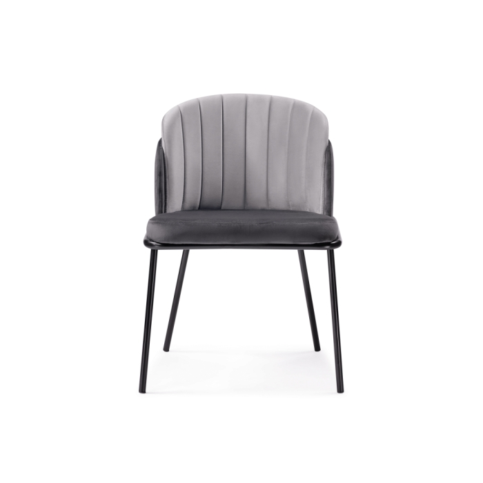 Стул на металлокаркасе Сиолим графитовый / светло-серый / черный глянец