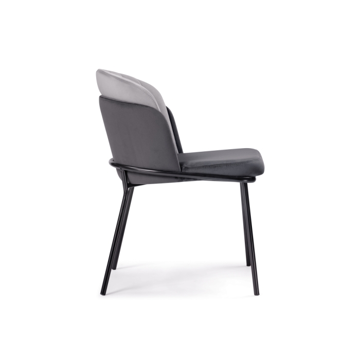 Стул на металлокаркасе Сиолим графитовый / светло-серый / черный глянец