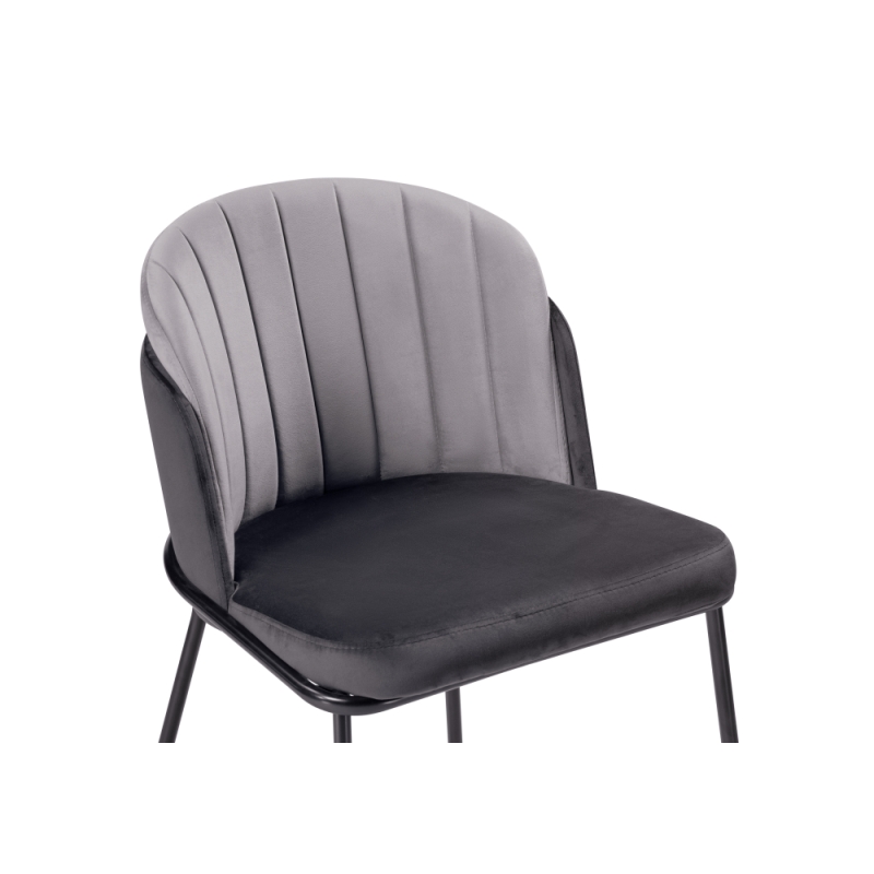 Стул на металлокаркасе Сиолим графитовый / светло-серый / черный глянец