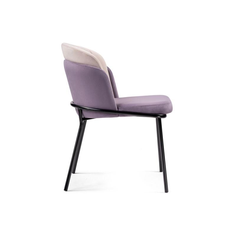 Стул на металлокаркасе Сиолим сливовый / кремовый / черный глянец