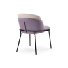 Стул на металлокаркасе Сиолим сливовый / кремовый / черный глянец