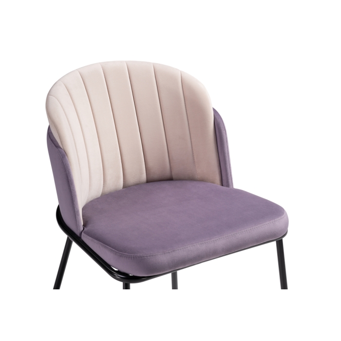 Стул на металлокаркасе Сиолим сливовый / кремовый / черный глянец